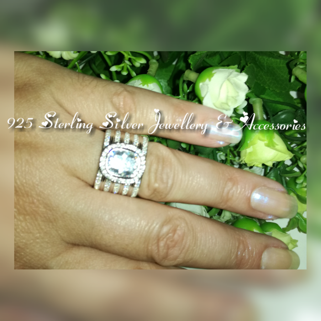 925 Sterling Silver Statement Dress Ring RR909 Ring Statement Cubic Zirconia