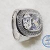 925 Sterling Silver Ring Super Statement Showstopper with cubic Zirconia large rectangular in middle with detail around