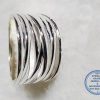 925 Sterling Silver Ring Super Statement Showstopper many bands of different heights all as one ring
