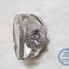 925 Sterling Silver Ring Showstopper with cubic Zirconia detail 3 bands as 1