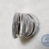925 sterling Silver Ring with many bands with  Cubic Zirconia Detail Showstopper