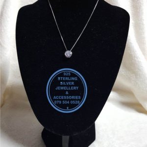 925 sterling Silver chain necklace with floating cubic zirconia pendant   - Showstopper  - Stunning!! Price per 1 necklace with floating pendant detail Price includes chain and floating pendant per photo 45 cm chain All prices excludes national nominal door-to-door delivery fee