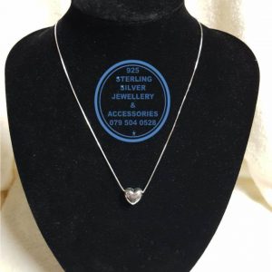 925 sterling Silver chain necklace with floating silver dome  heart pendant   - Showstopper  - Stunning!! Price per 1 necklace with floating silver dome heart pendant detail Price includes chain and floating silver dome heart pendant per photo 45 cm chain All prices excludes national nominal door-to-door delivery fee