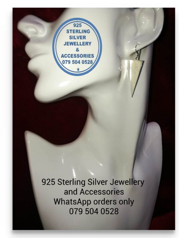 925 sterling Silver Earrings - Statement upside down triangle Price per 1 pair of earrings 37mm is only the upside down triangle All prices excludes national nominal door-to-door delivery fee Although some earrings might be similar size price is determined on weight as well as manufacturer although all our products are manufactured from the best quality 925 Sterling Silver.