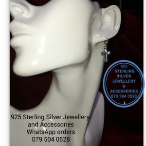 925 sterling Silver Earrings - Cross Dangle  Price per 1 pair of earrings Cross only with out hook and without ear hook is 16 mm top to bottom All prices excludes national nominal door-to-door delivery fee Although some earrings might be similar size price is determined on weight as well as manufacturer although all our products are manufactured from the best quality 925 Sterling Silver.