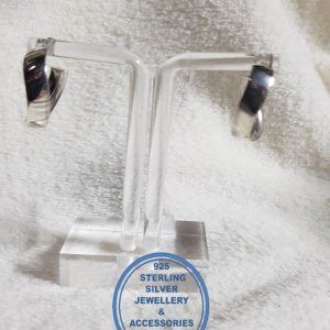 925 sterling Silver Earrings - Statement Twisted Hoop Price per 1 pair of earrings 5mm broad x 27mm top to bottom All prices excludes national nominal door-to-door delivery fee Although some earrings might be similar size price is determined on weight as well as manufacturer although all our products are manufactured from the best quality 925 Sterling Silver.