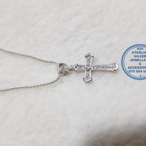 925 sterling Silver Pendant - Cubic Zirconia detailed  cross pendant   - Stunning!! Price per 1 pendant Price excludes chain 30mm top to bottom diameter