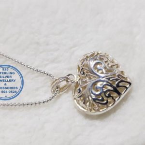 925 sterling Silver Pendant - Filigree heart - showstopper Price per 1 pendant Price excludes chain 25mm left to right
