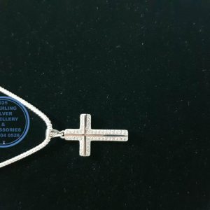 925 sterling Silver Pendant - Cubic Zirconia detailed  cross pendant   - Stunning!! Price per 1 pendant Price excludes chain 30mm top to bottom diameter
