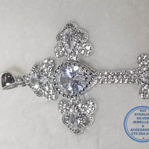 925 sterling Silver Pendant - Showstopper Celtic cross with cubic zirconia  detail  pendant   - Stunning!! Price per 1 pendant Price excludes chain 40mm top to bottom diameter All prices excludes national nominal door-to-door delivery fee