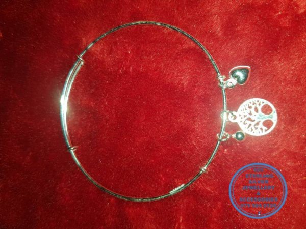 925 sterling Silver Bangle Bracelet with charms per photo - Stunning  Price per 1 adjustable bangle All prices excludes national nominal door-to-door delivery fee