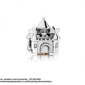 925 Sterling Silver Fairy Tale Castle Charm Bead. Pandora Compatible