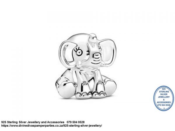 925 Sterling Silver Elephant  Charm. Pandora Compatible