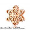 925 Sterling Silver Snowflake Cutout detail  Charm Rose Gold Plated. Pandora Compatible 