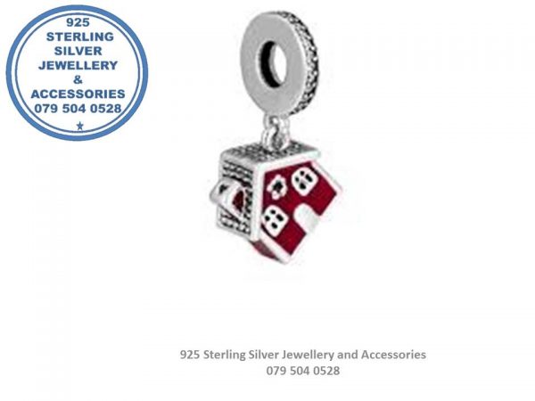 Little Red House Christmas Sterling Silver Charm Compatible With Your Pandora.