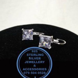 925 Sterling Silver Earring - Stunning Cubic Square Drop Earrings - 1 pair Prices Excludes National delivery to your door at a nominal fee.