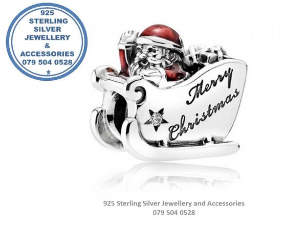 Santa's Slay Christmas  Sterling Silver Charm Compatible With Your Pandora.