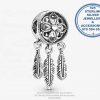 925 Sterling Silver Dangle Dream Catcher  cz Cubic Detail and inside detail.Pandora compatible