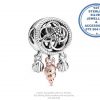 925 Sterling Silver  Two Toned Seashell Dream Catcher Rose Gold Plated Charm Bead. Pandora Compatible 