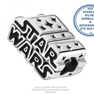 925 Sterling Silver Logo Words  Wars Pandora Compatible Charm 