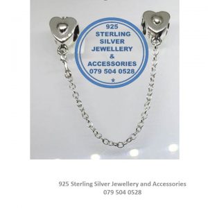 Double Hearts Sterling Silver Safety Chain for your bracelet to promote safety of your bracelet and charms as well as look Stunning. A Must Have 