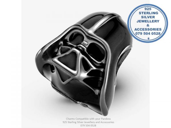 925 Sterling Silver Darth Vader Starwars Pandora Compatible Charm.