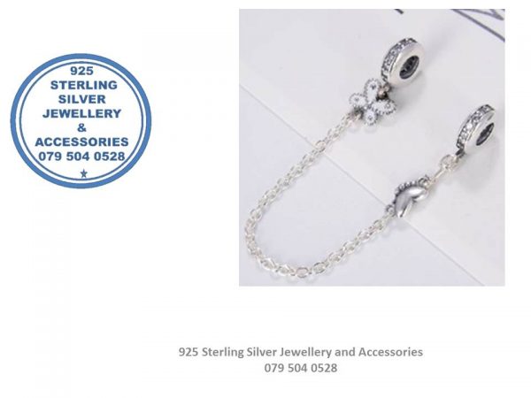 Butterfly Sterling Silver Safety Chain for your bracelet to promote safety of your bracelet and charms as well as look Stunning. A Must Have 