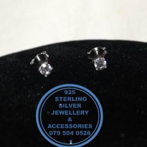 925 Sterling Silver Earring - Sterling Silver Cubic Stud  Earrings 3mm   - 1 pair  Prices Excludes National delivery to your door at a nominal fee.