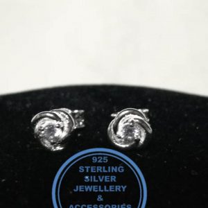925 Sterling Silver Earring - Stunning Silver Flower Twirl with Cubic Detail Stud  Earrings  - 1 pair  Prices Excludes National delivery to your door at a nominal fee.