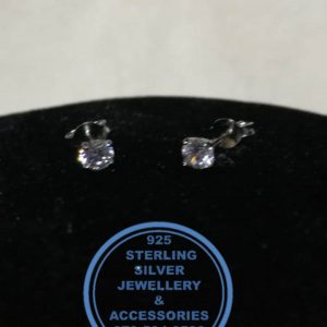 925 Sterling Silver Earring - Sterling Silver Cubic Stud  Earrings 4mm   - 1 pair  Prices Excludes National delivery to your door at a nominal fee.