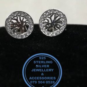 925 Sterling Silver Earring - Sterling Silver Tree Of Life  Cubic  Detail Stud  Earrings   - 1 pair  Prices Excludes National delivery to your door at a nominal fee.