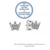 Cubic Detail Princess Crown Daughter of a King Sterling Silver Earrings with Studs