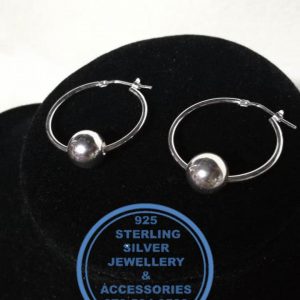 925 Sterling Silver Earring - Statement hoop Earrings with stunning ball detail  - 1 pair Prices Excludes National delivery to your door at a nominal fee.