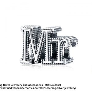 925 MR CHARM - 1 Charm in Price Sterling Silver MR and MRS  Charm available Compatible with your Pandora.
