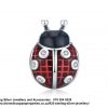925 Sterling Silver Cubic Red and black Enamel Ladybug Detail Charm. Pandora Compatible 