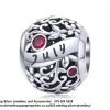 925 Sterling Silver Cubic Detail July Charm. Pandora Compatible 