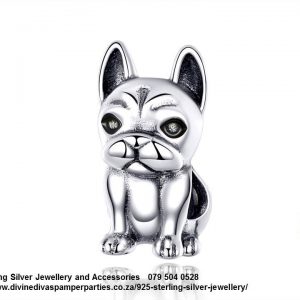 925 Sterling Silver Sitting Dog Charm. Pandora Compatible