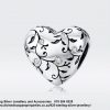 925 Sterling Silver Cubic Heart Flower Charm Compatible with your Pandora