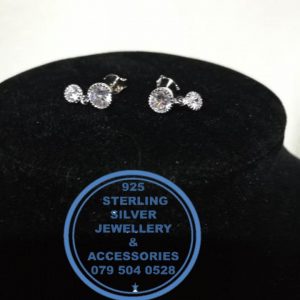 925 Sterling Silver Earring - Detailed cubic Double Drop Dangle   Earrings  - 1 pair Prices Excludes National delivery to your door at a nominal fee.