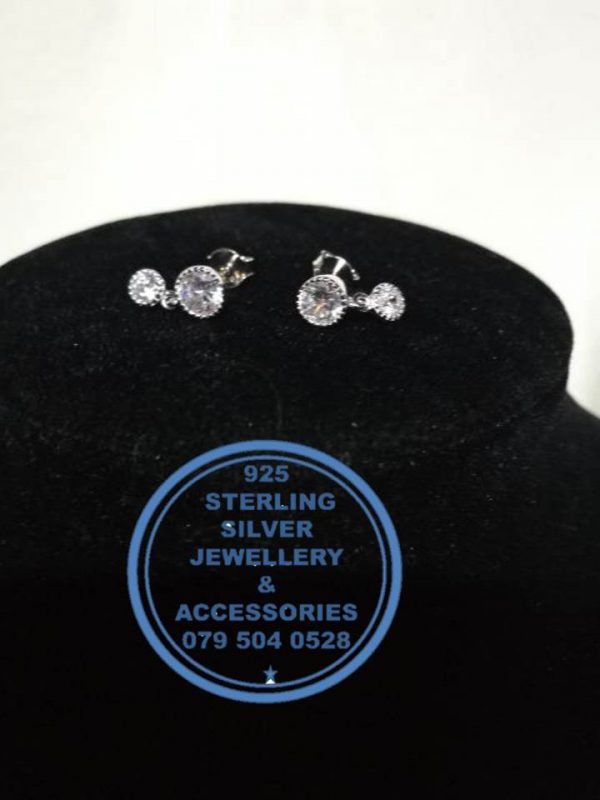 925 Sterling Silver Earring - Detailed cubic Double Drop Dangle   Earrings  - 1 pair Prices Excludes National delivery to your door at a nominal fee.