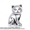 925 Sterling Silver Sitting Cat Charm. Pandora Compatible