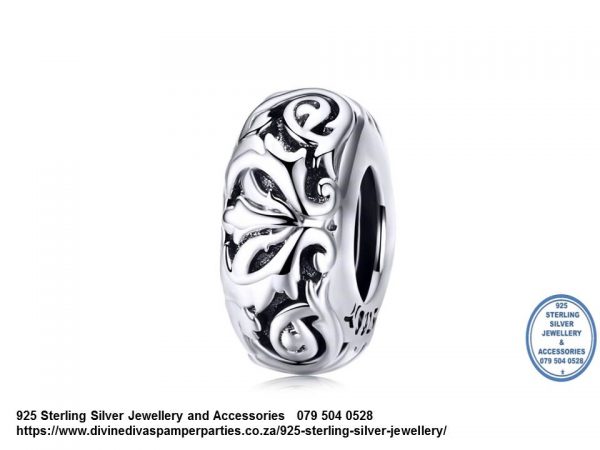 925 Sterling Silver Open Work Cut Out Filigree Spacer Bead Charm. Pandora Compatible