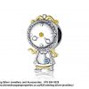 925 Sterling Silver Beauty And the Beast Magic Clock Gold Plated Charm Bead. Pandora Compatible
