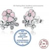 Cubic Detail & Enamel Flowers Sterling Silver Earrings with studs