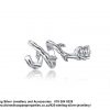925 Sterling Silver Charm Curling Rose Stem Beauty and the Beast . Pandora Compatible
