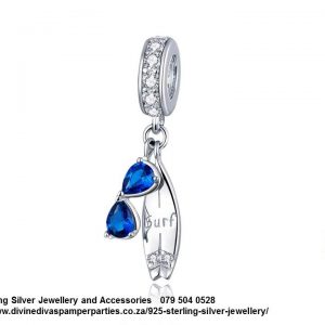 925 Sterling Silver Dangle Beach Summer Diva Dream Charm. Pandora Compatible