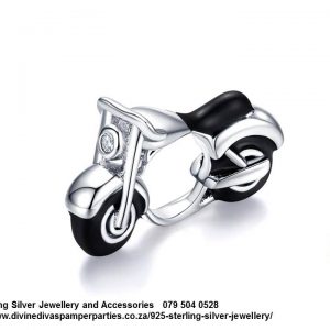 945 Sterling Silver Motorbike with enamel detail Bike Charm. Pandora Compatible