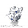 925 Sterling Silver Cz Detail  Fancy Vintage Elegant Stylish Teapot Charm. Pandora Compatible