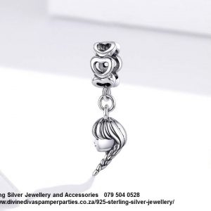 925 Sterling Silver Daughter  Charm Frozen Mother & Daughter Charms  - 2 available. Sold individually. Pandora Compatible
