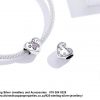 925 Sterling Silver Cz detail Paw Print Charm. Pandora Compatible